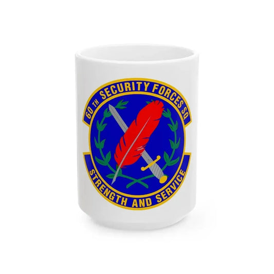 60 Security Forces Squadron AMC (U.S. Air Force) White Coffee Mug 15oz - Go Mug Yourself