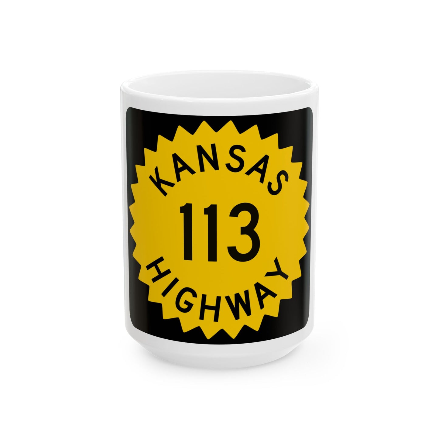 K-113 1948 (Kansas) (Road Sign) White Coffee Mug