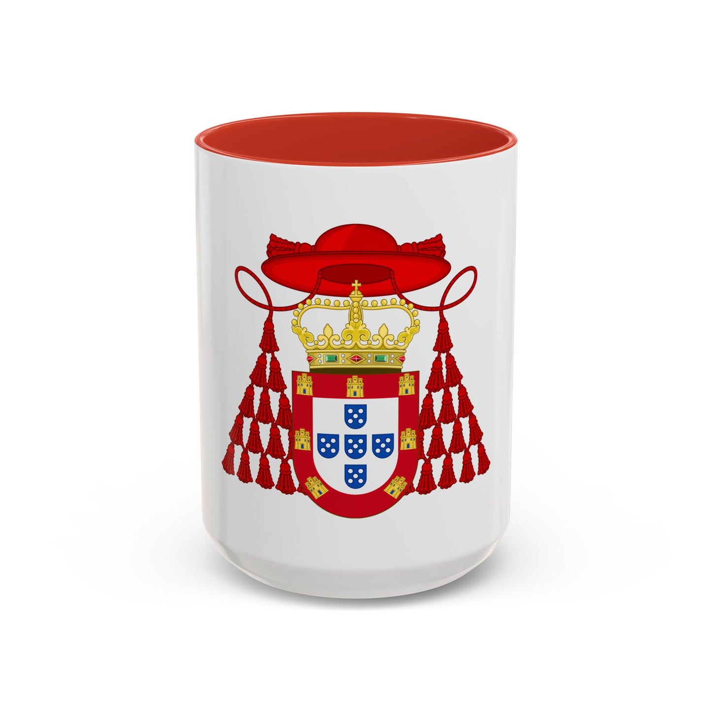 Ornamented Royal Coat of Arms of Cardinal Henry I of Portugal - Accent Coffee Mug