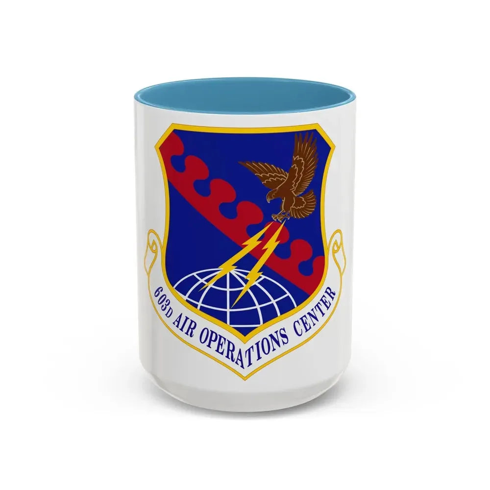 603 Air Operations Center USAFE (U.S. Air Force) Accent Coffee Mug 15oz Light Blue - Go Mug Yourself
