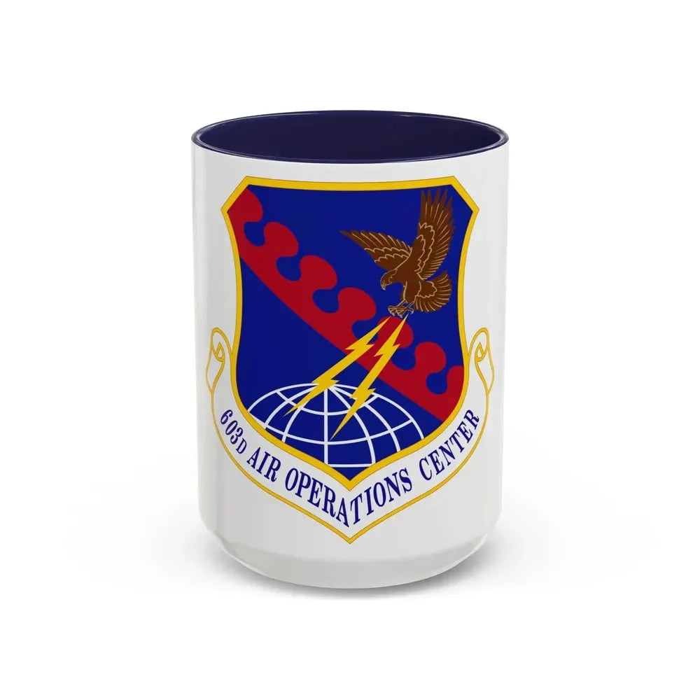 603 Air Operations Center USAFE (U.S. Air Force) Accent Coffee Mug 15oz Navy - Go Mug Yourself