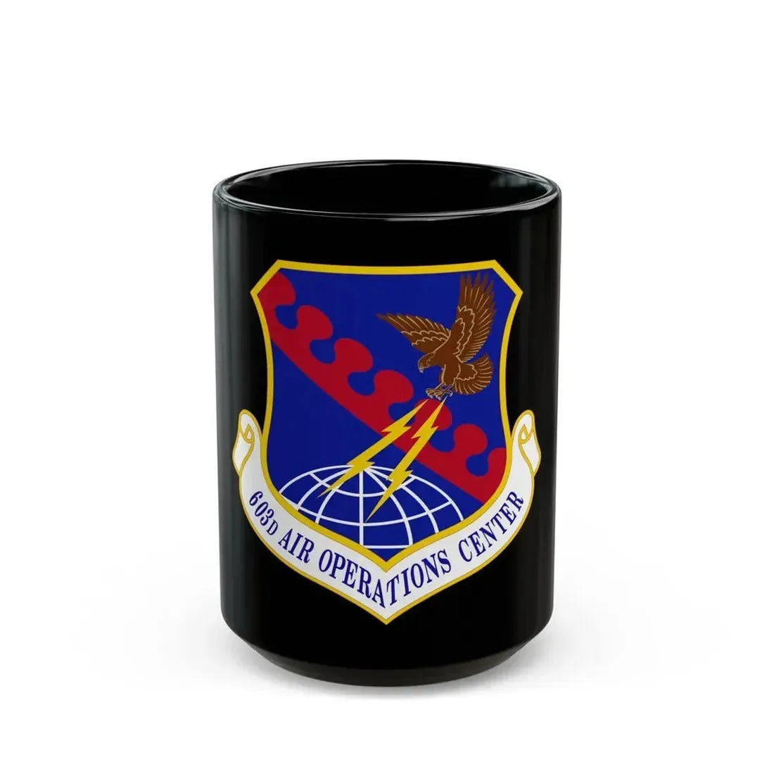 603 Air Operations Center USAFE (U.S. Air Force) Black Coffee Mug 15oz - Go Mug Yourself