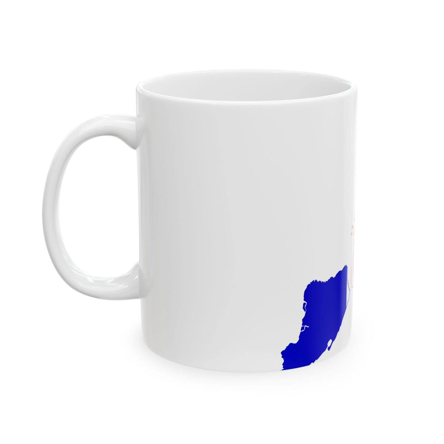 Flag-map of New York City (United States) White Coffee Mug