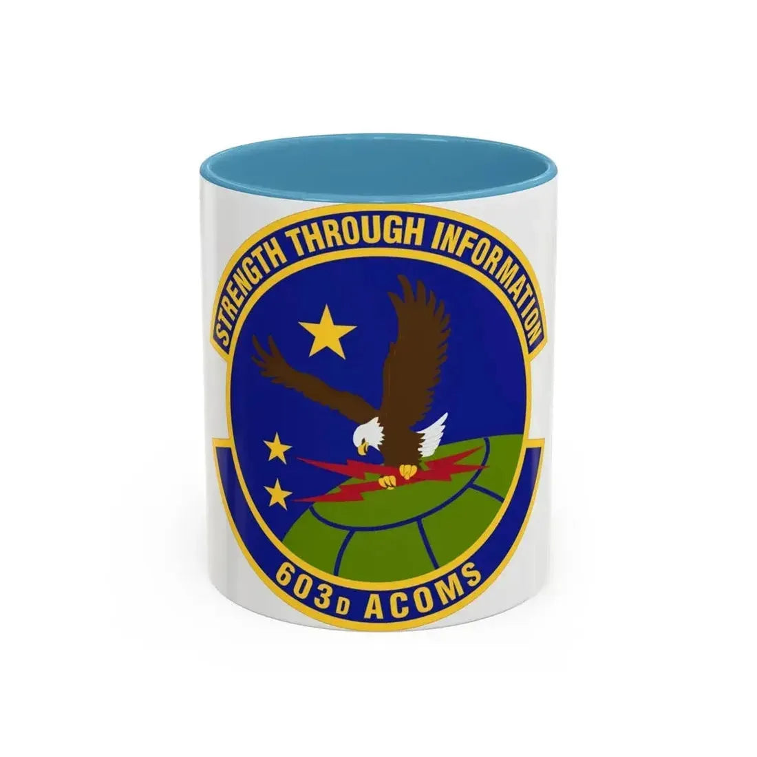 603d Air Communications Squadron (U.S. Air Force) Accent Coffee Mug 11oz Light Blue - Go Mug Yourself