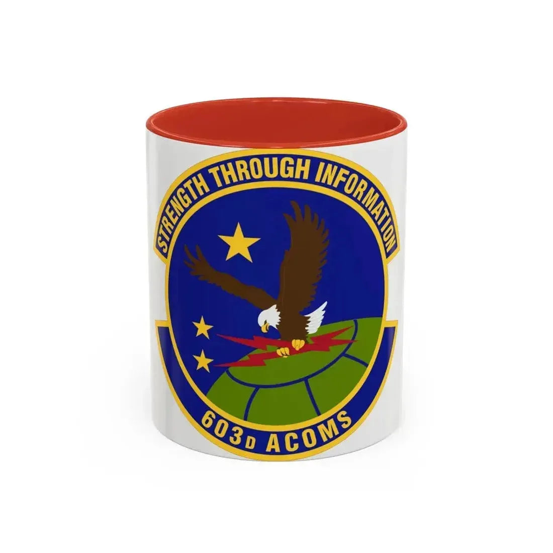 603d Air Communications Squadron (U.S. Air Force) Accent Coffee Mug 11oz Red - Go Mug Yourself
