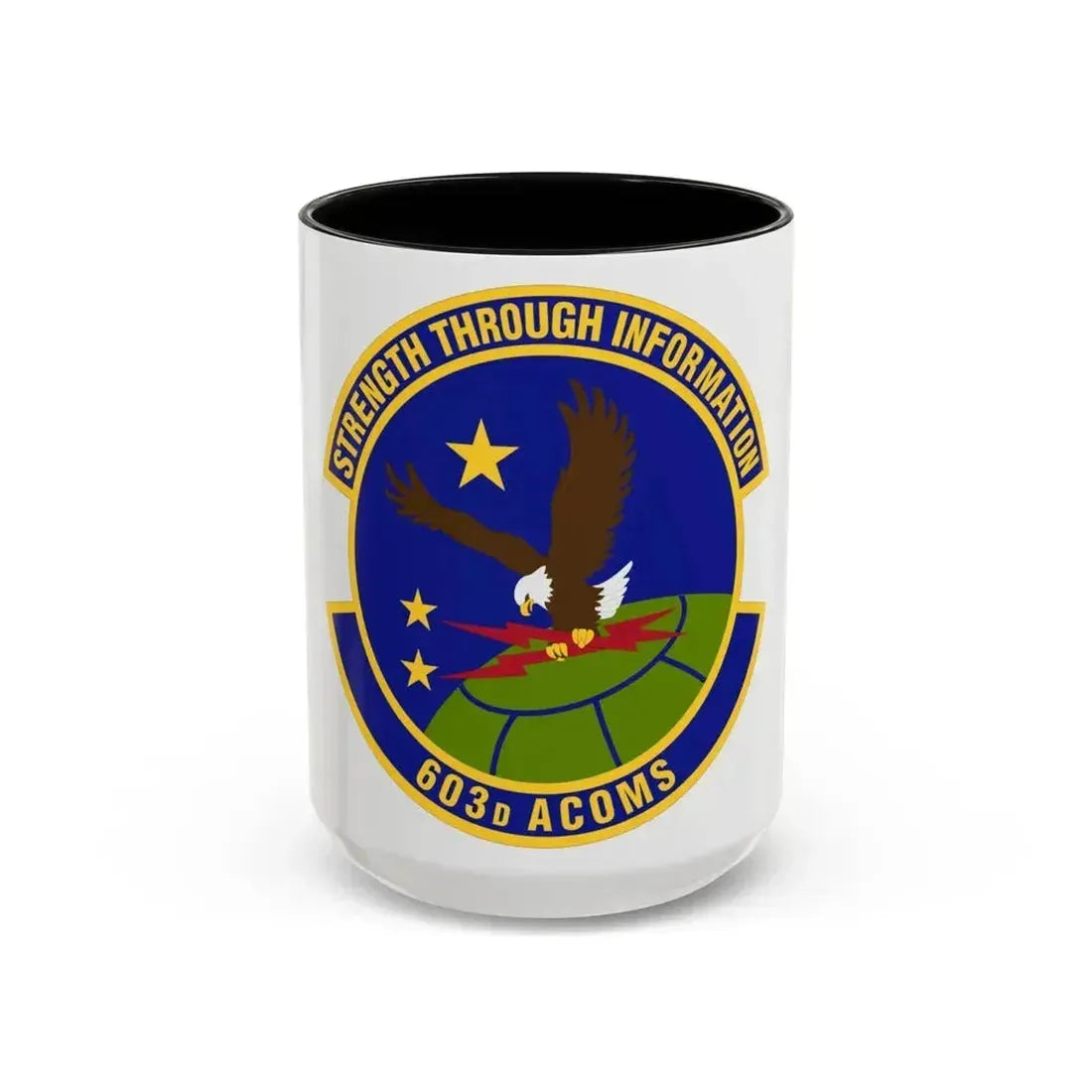 603d Air Communications Squadron (U.S. Air Force) Accent Coffee Mug 15oz Black - Go Mug Yourself
