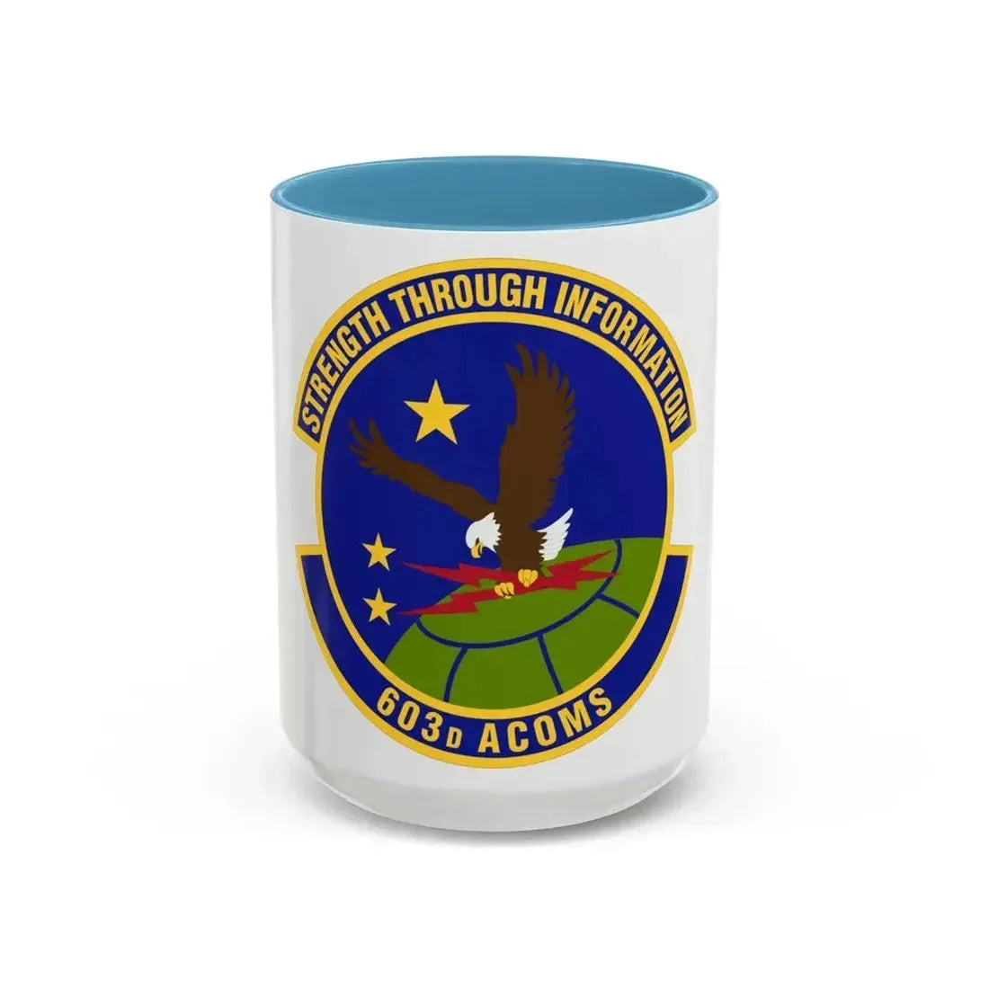 603d Air Communications Squadron (U.S. Air Force) Accent Coffee Mug 15oz Light Blue - Go Mug Yourself