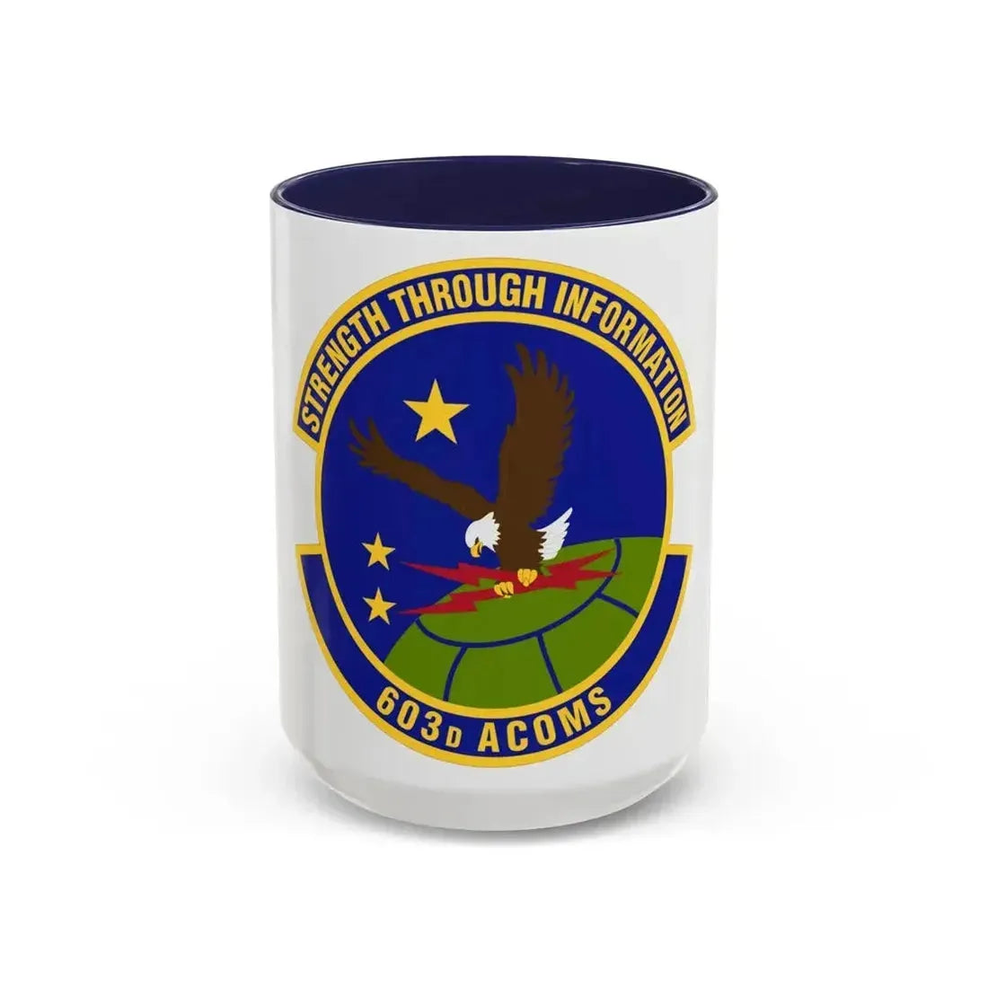 603d Air Communications Squadron (U.S. Air Force) Accent Coffee Mug 15oz Navy - Go Mug Yourself