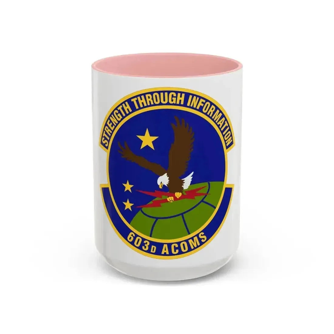 603d Air Communications Squadron (U.S. Air Force) Accent Coffee Mug 15oz Pink - Go Mug Yourself