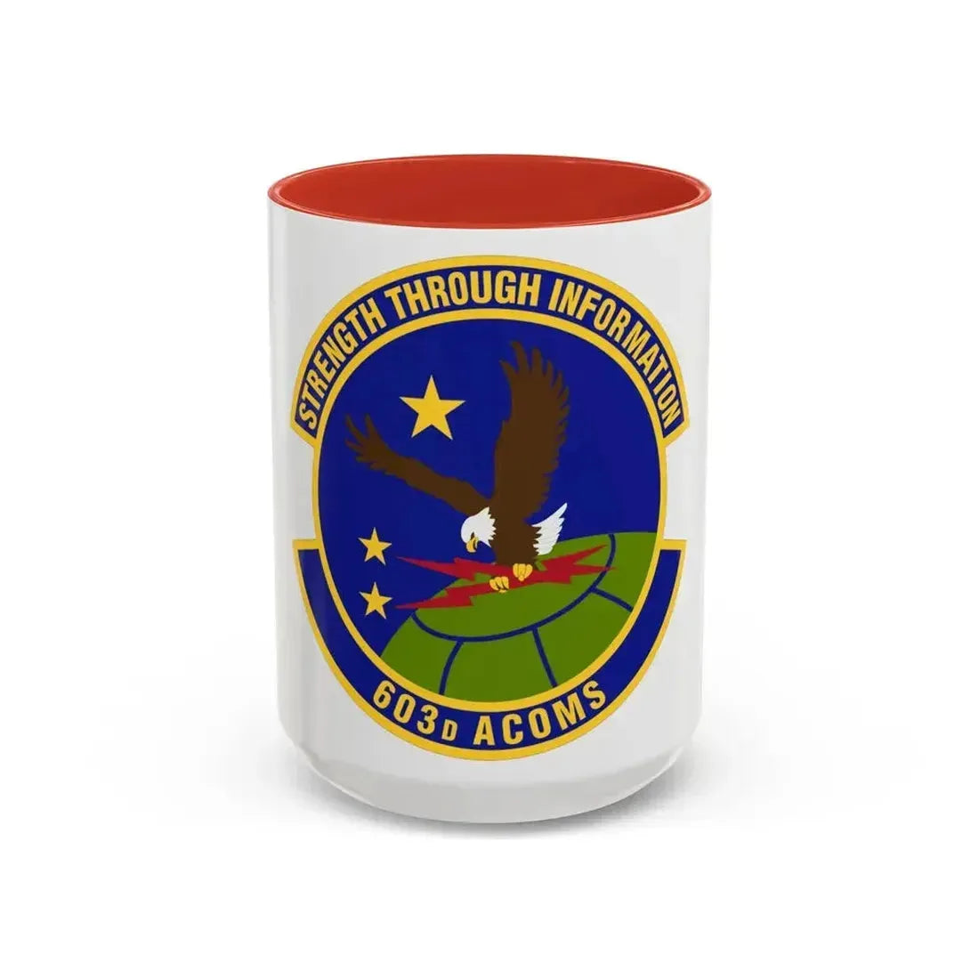 603d Air Communications Squadron (U.S. Air Force) Accent Coffee Mug 15oz Red - Go Mug Yourself