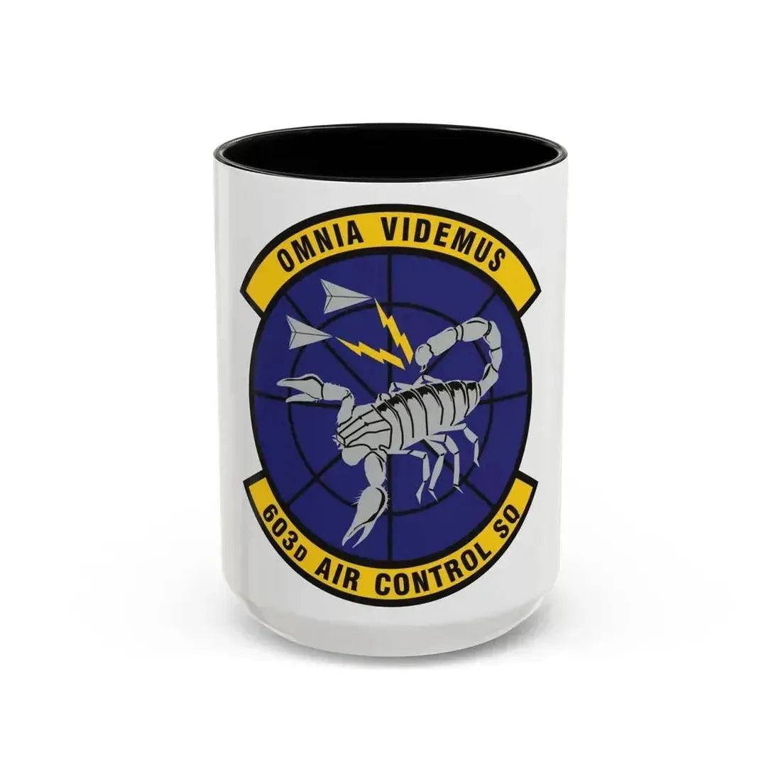 603d Air Control Squadron (U.S. Air Force) Accent Coffee Mug 15oz Black - Go Mug Yourself