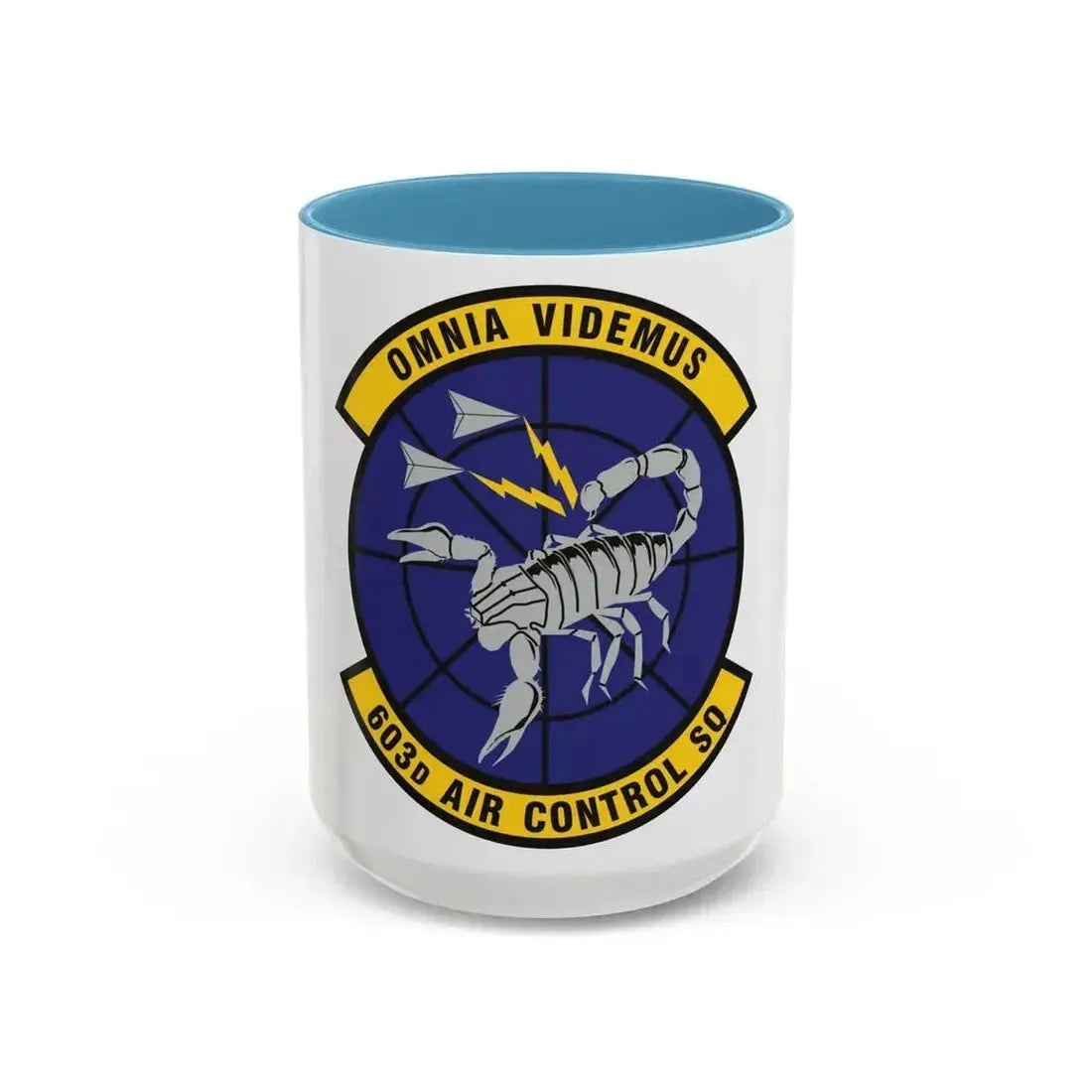 603d Air Control Squadron (U.S. Air Force) Accent Coffee Mug 15oz Light Blue - Go Mug Yourself