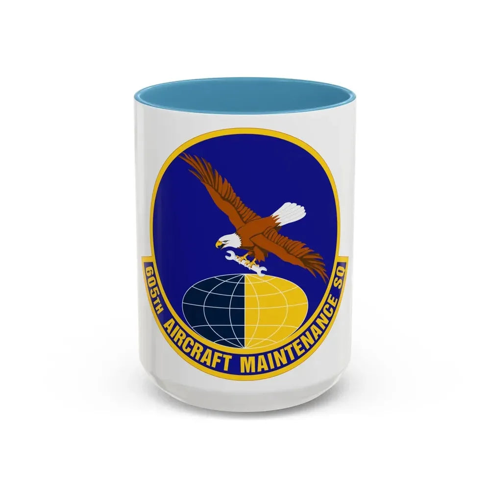 605 Aircraft Maintenance Squadron AMC (U.S. Air Force) Accent Coffee Mug 15oz Light Blue - Go Mug Yourself