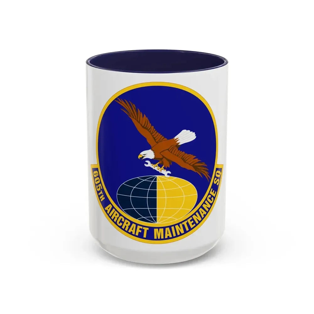 605 Aircraft Maintenance Squadron AMC (U.S. Air Force) Accent Coffee Mug 15oz Navy - Go Mug Yourself