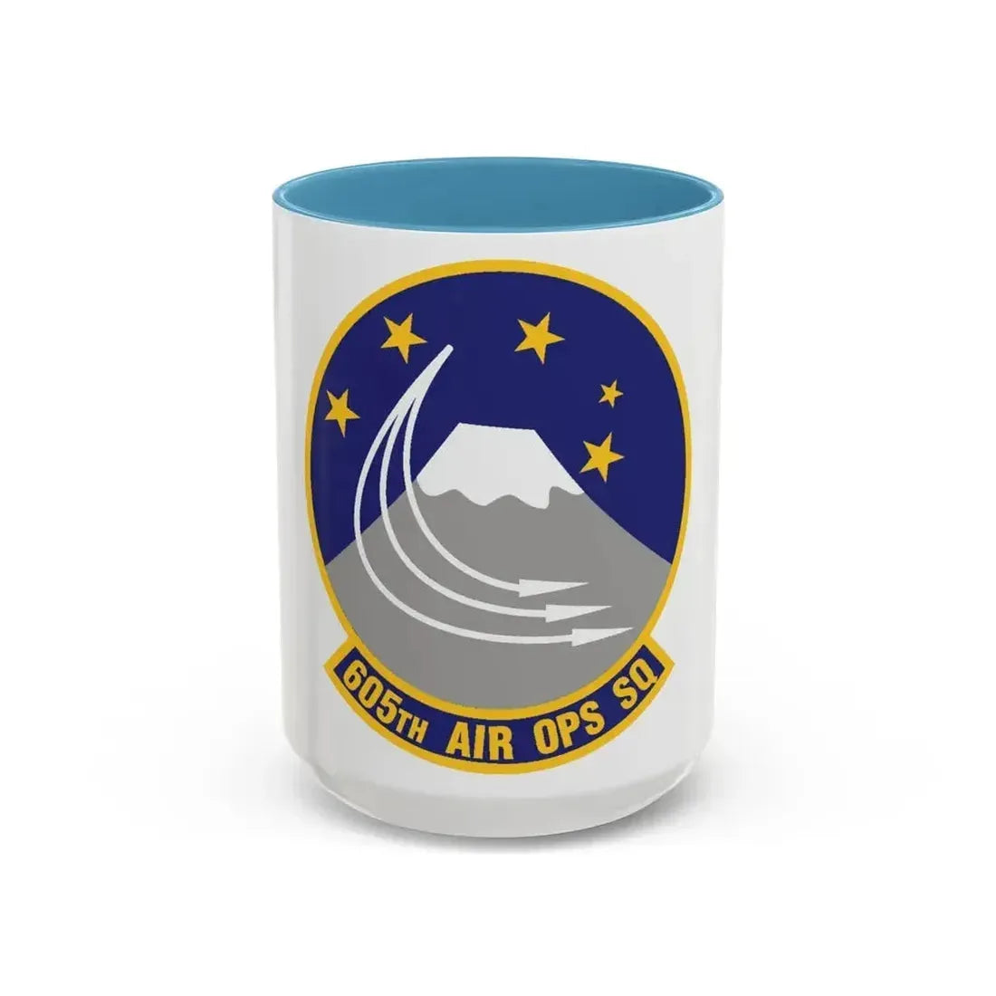 605th Air Operations Squadron (U.S. Air Force) Accent Coffee Mug 15oz Light Blue - Go Mug Yourself