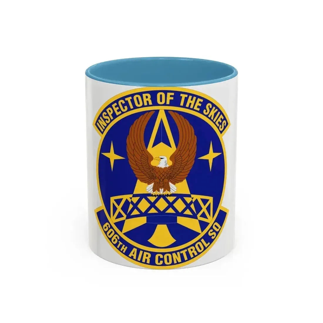 606th Air Control Squadron (U.S. Air Force) Accent Coffee Mug 11oz Light Blue - Go Mug Yourself