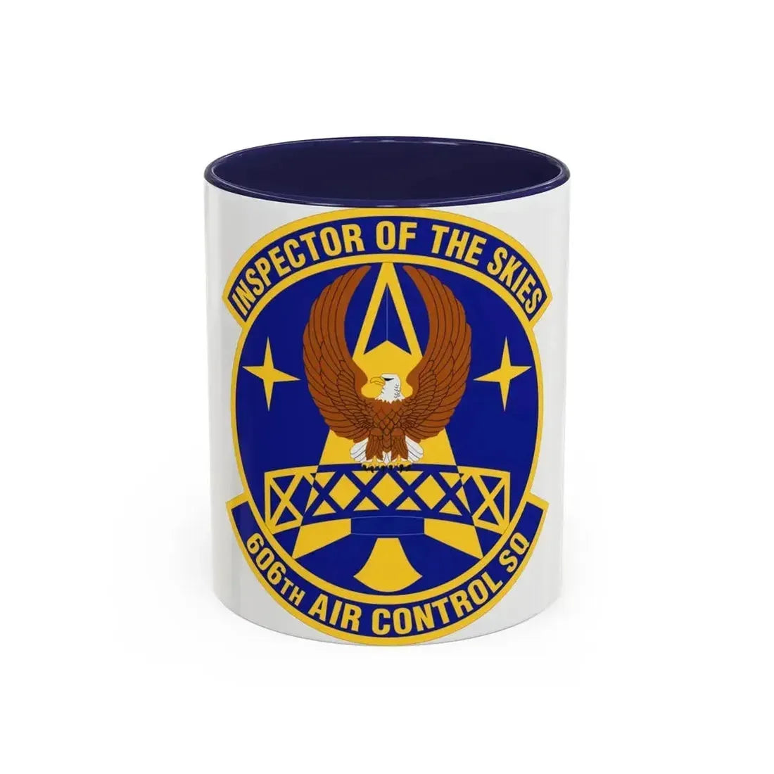 606th Air Control Squadron (U.S. Air Force) Accent Coffee Mug 11oz Navy - Go Mug Yourself