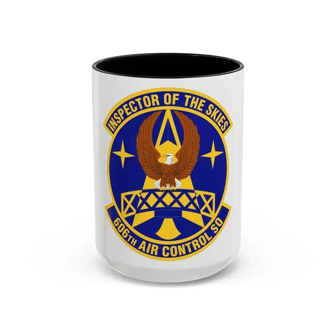 606th Air Control Squadron (U.S. Air Force) Accent Coffee Mug 15oz Black - Go Mug Yourself