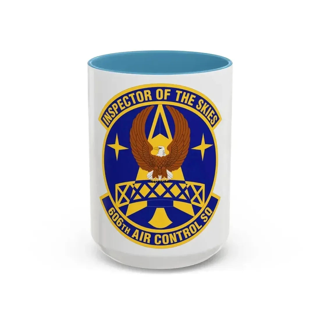 606th Air Control Squadron (U.S. Air Force) Accent Coffee Mug 15oz Light Blue - Go Mug Yourself