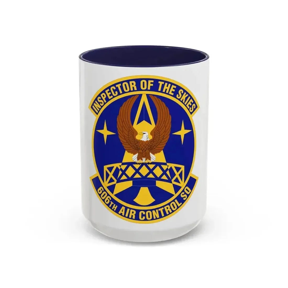 606th Air Control Squadron (U.S. Air Force) Accent Coffee Mug 15oz Navy - Go Mug Yourself
