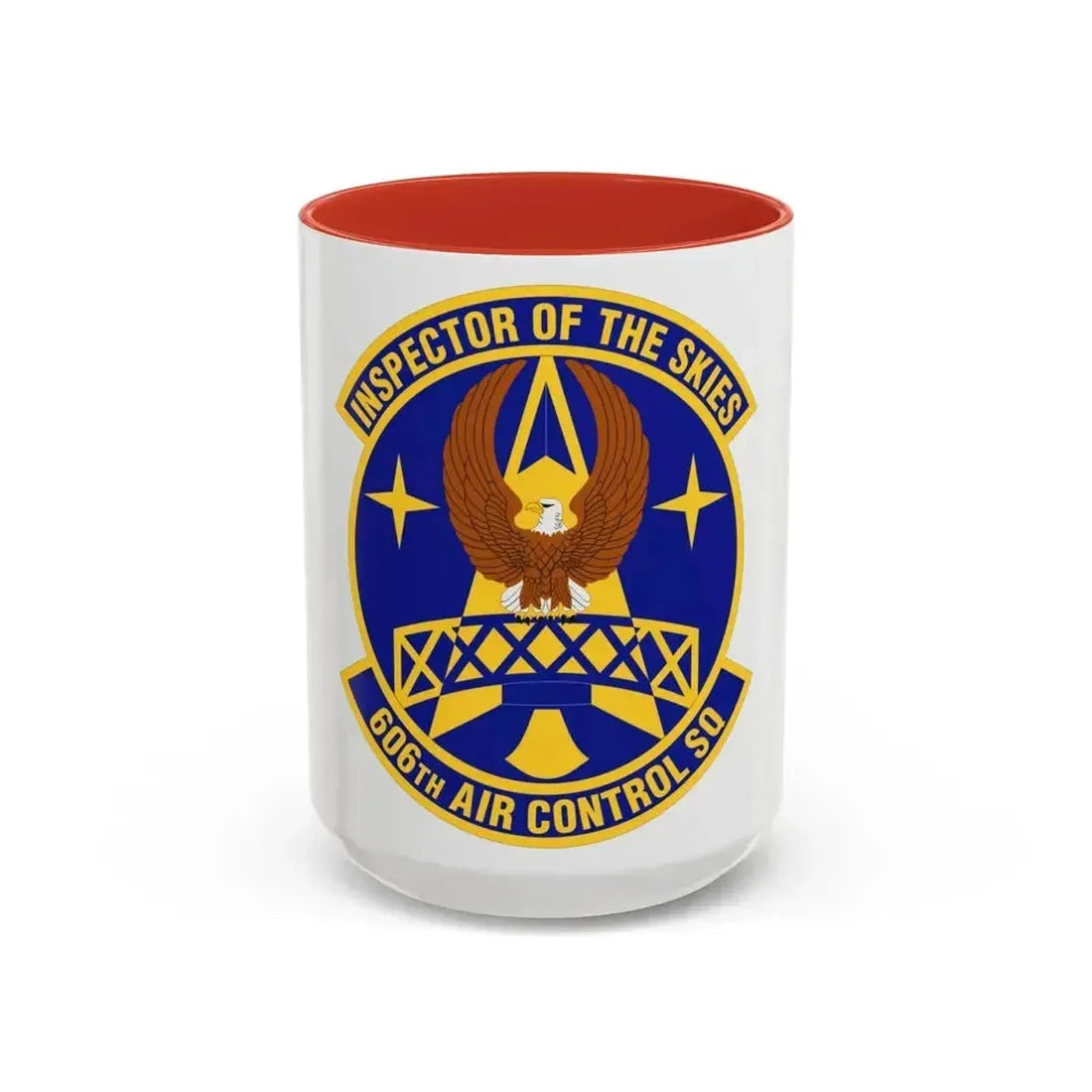 606th Air Control Squadron (U.S. Air Force) Accent Coffee Mug 15oz Red - Go Mug Yourself