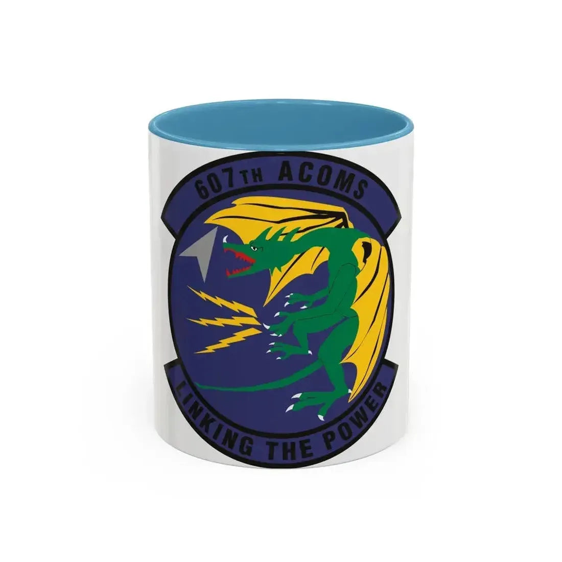 607th Air Communications Squadron (U.S. Air Force) Accent Coffee Mug 11oz Light Blue - Go Mug Yourself
