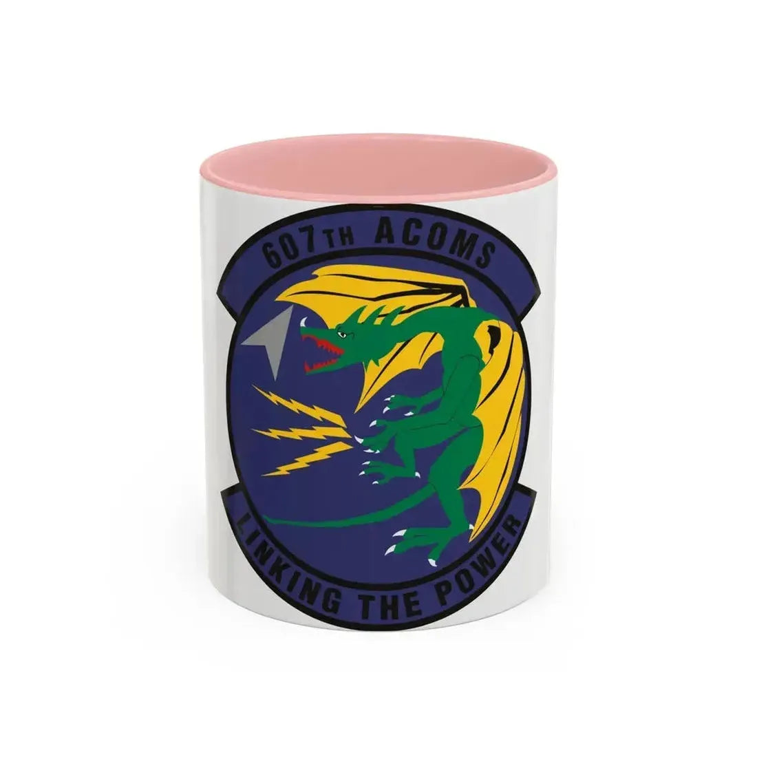 607th Air Communications Squadron (U.S. Air Force) Accent Coffee Mug 11oz Pink - Go Mug Yourself