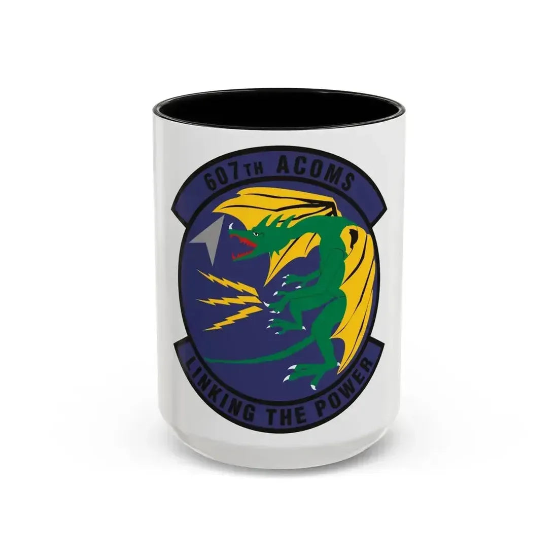 607th Air Communications Squadron (U.S. Air Force) Accent Coffee Mug 15oz Black - Go Mug Yourself