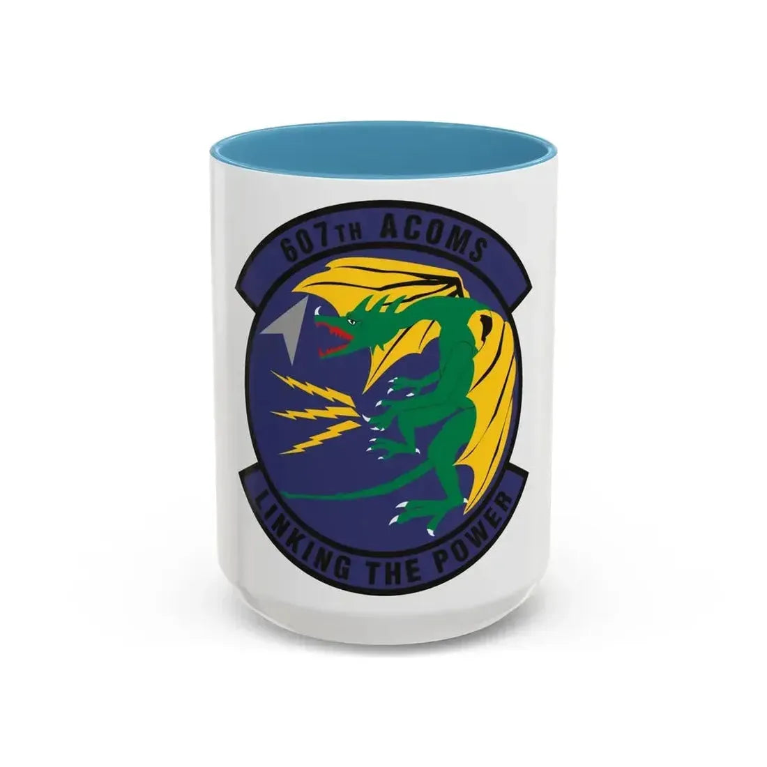 607th Air Communications Squadron (U.S. Air Force) Accent Coffee Mug 15oz Light Blue - Go Mug Yourself