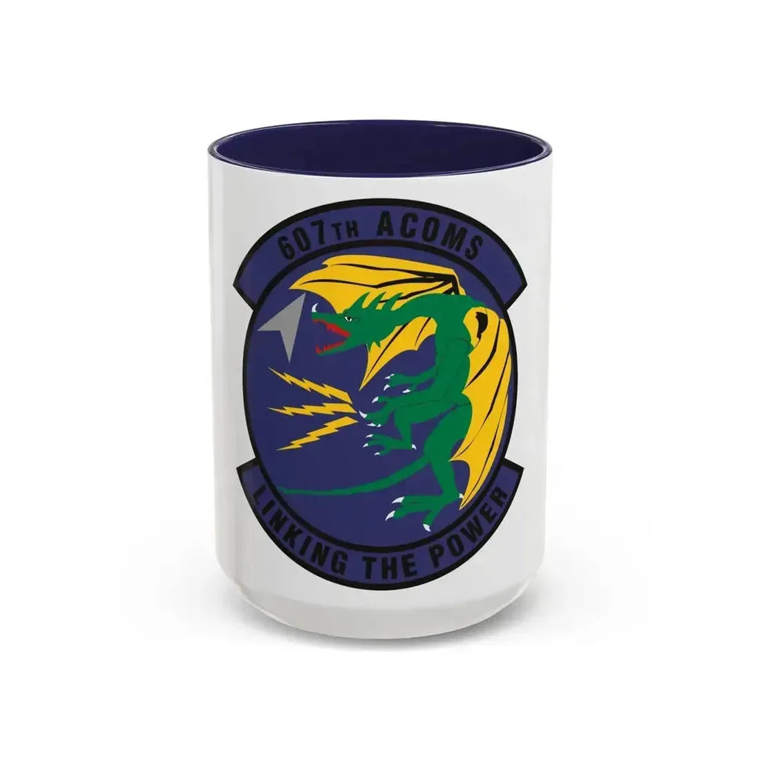 607th Air Communications Squadron (U.S. Air Force) Accent Coffee Mug 15oz Navy - Go Mug Yourself