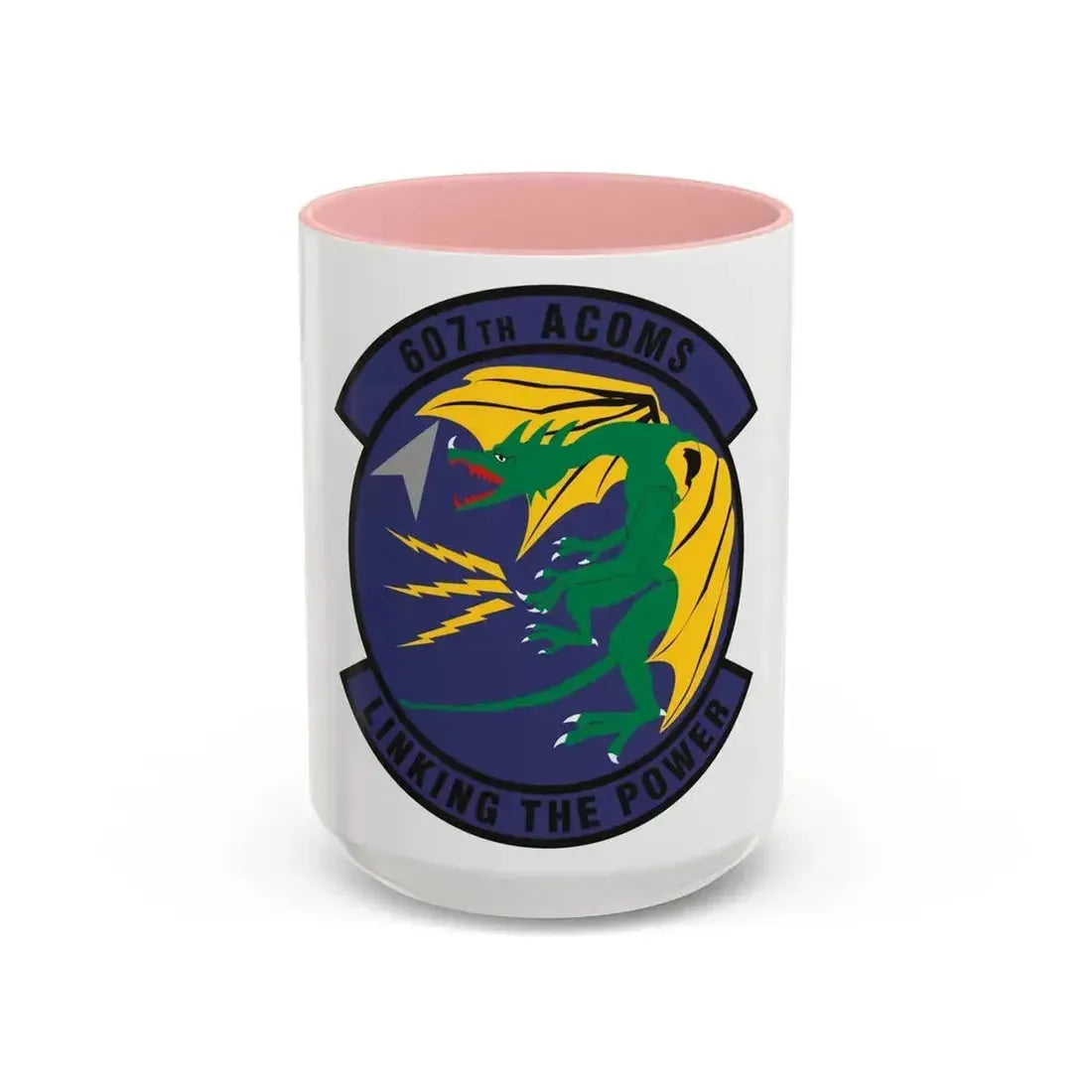 607th Air Communications Squadron (U.S. Air Force) Accent Coffee Mug 15oz Pink - Go Mug Yourself