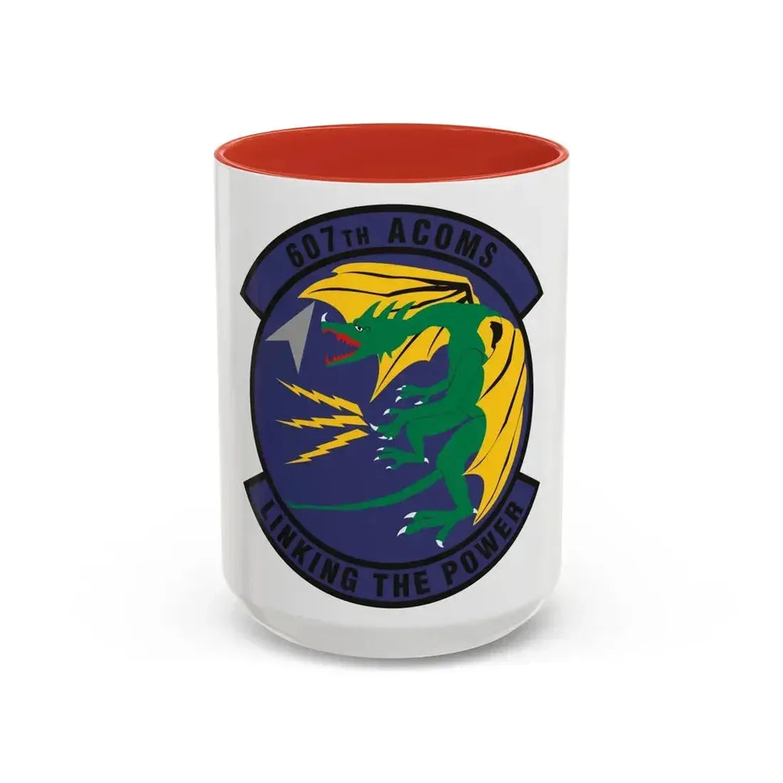 607th Air Communications Squadron (U.S. Air Force) Accent Coffee Mug 15oz Red - Go Mug Yourself