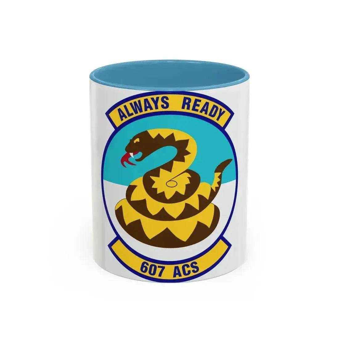 607th Air Control Squadron (U.S. Air Force) Accent Coffee Mug 11oz Light Blue - Go Mug Yourself