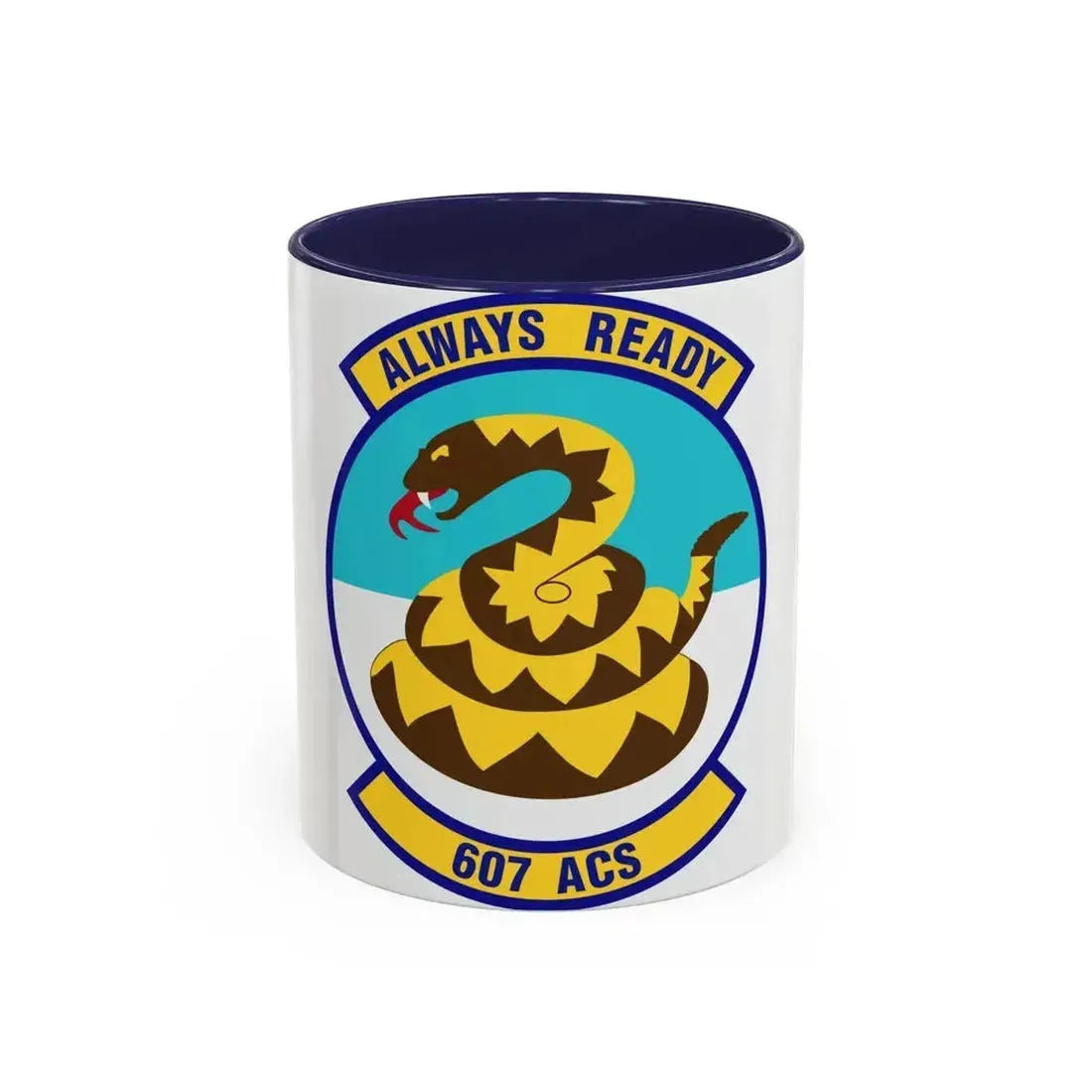 607th Air Control Squadron (U.S. Air Force) Accent Coffee Mug 11oz Navy - Go Mug Yourself