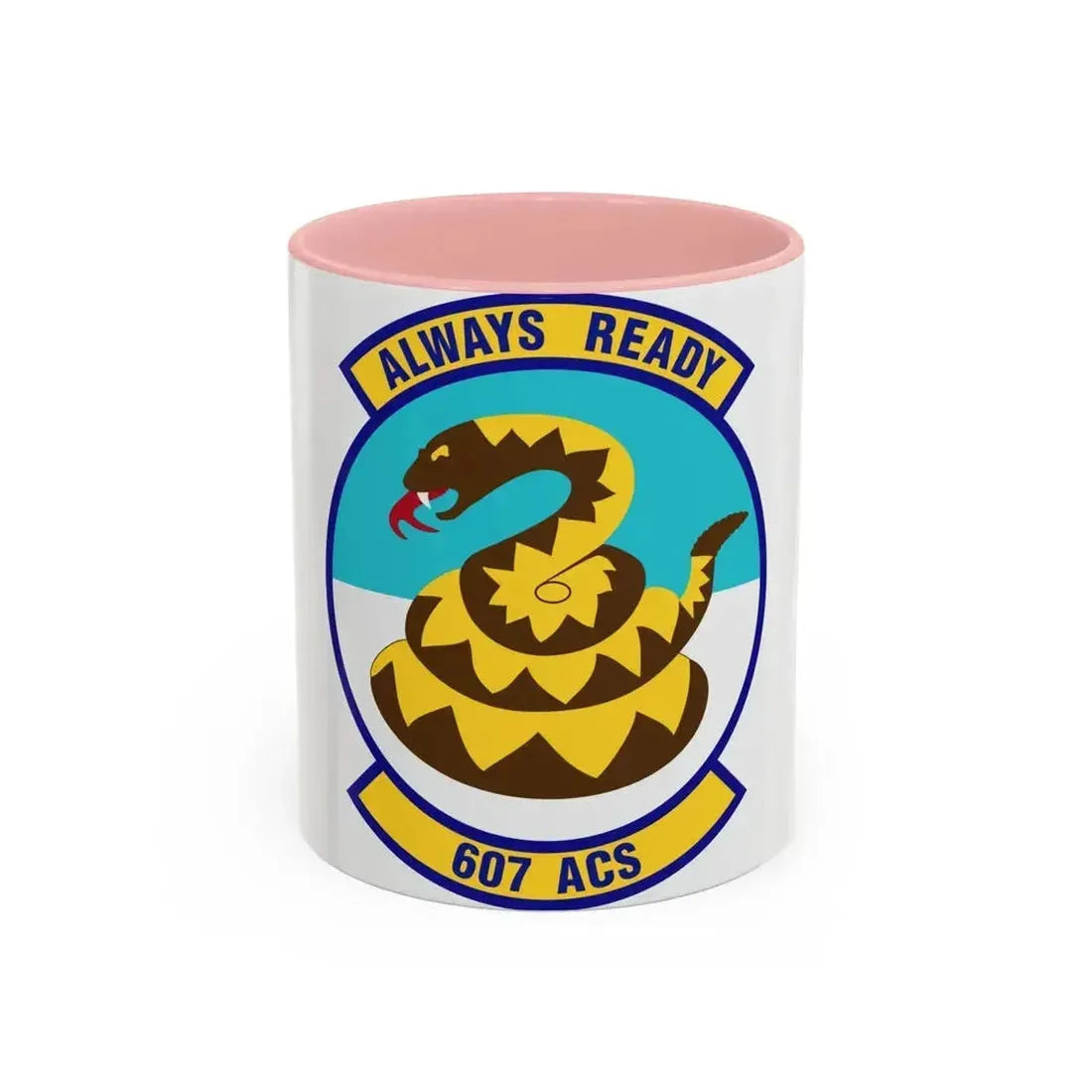 607th Air Control Squadron (U.S. Air Force) Accent Coffee Mug 11oz Pink - Go Mug Yourself