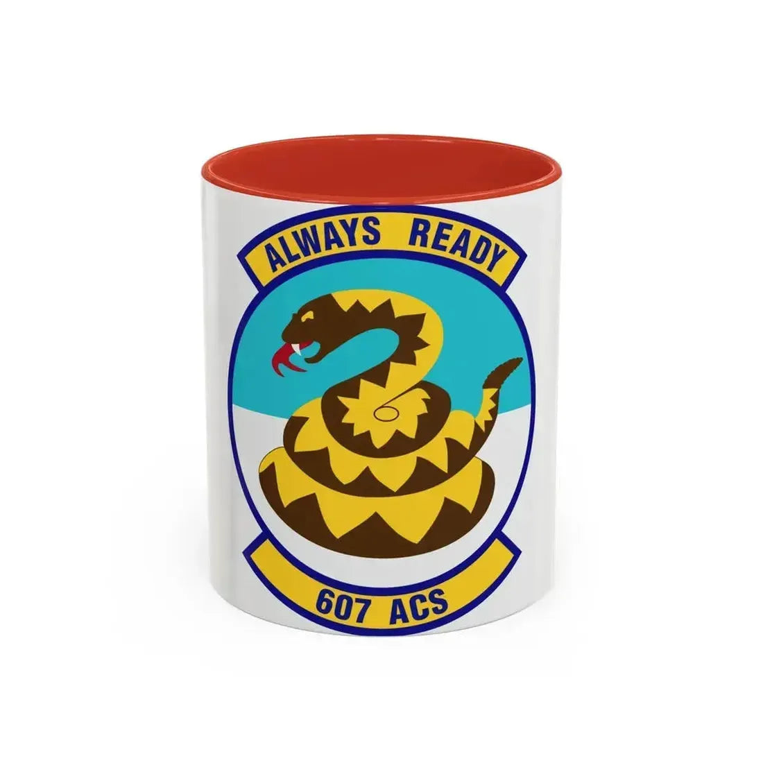 607th Air Control Squadron (U.S. Air Force) Accent Coffee Mug 11oz Red - Go Mug Yourself