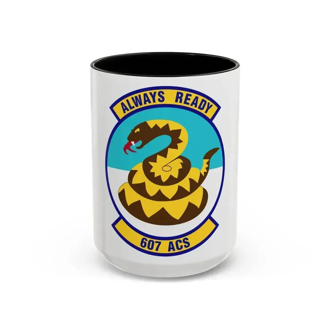 607th Air Control Squadron (U.S. Air Force) Accent Coffee Mug 15oz Black - Go Mug Yourself