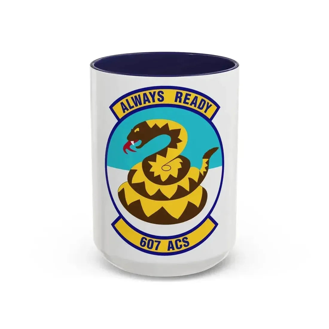 607th Air Control Squadron (U.S. Air Force) Accent Coffee Mug 15oz Navy - Go Mug Yourself
