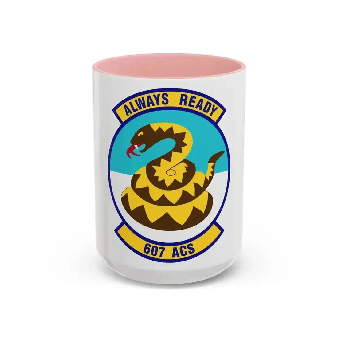 607th Air Control Squadron (U.S. Air Force) Accent Coffee Mug 15oz Pink - Go Mug Yourself