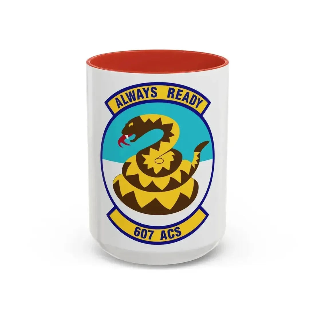 607th Air Control Squadron (U.S. Air Force) Accent Coffee Mug 15oz Red - Go Mug Yourself