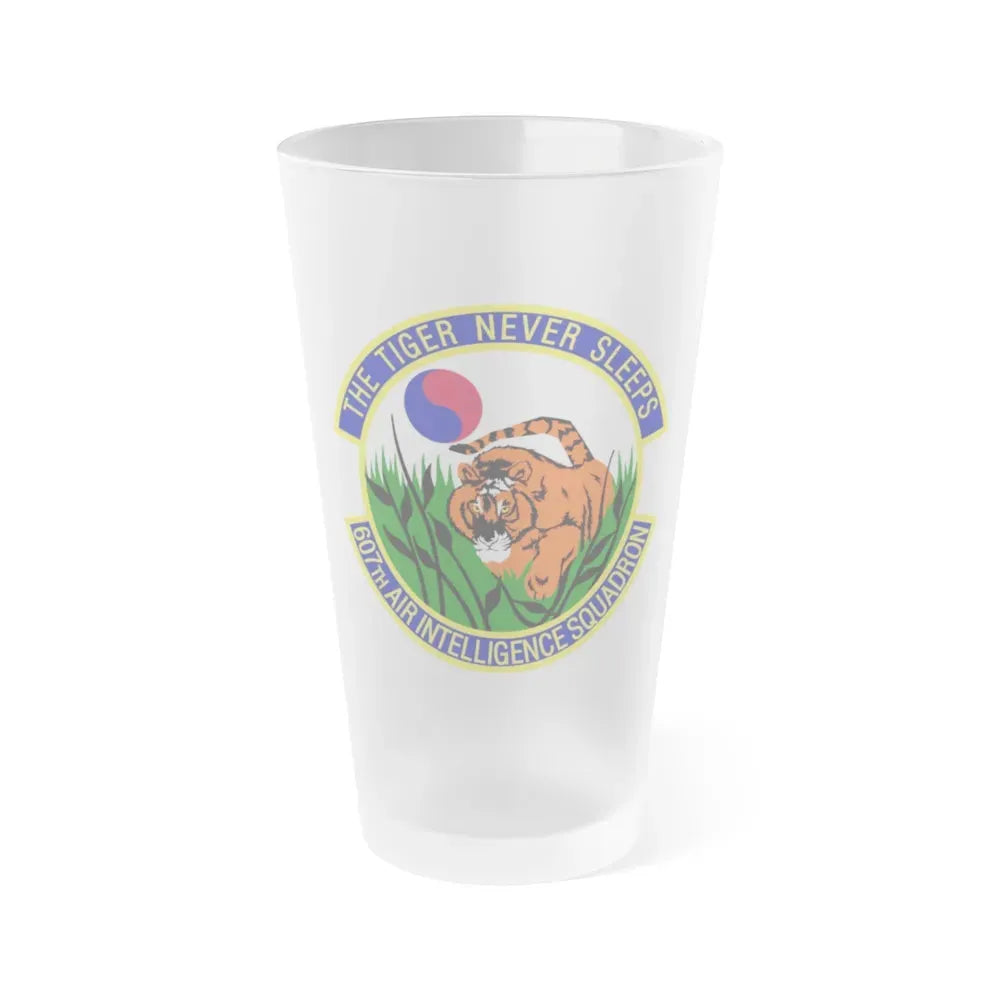 607th Air Intelligence Squadron (U.S. Air Force) Frosted Pint Glass 16oz Default Title - Go Mug Yourself