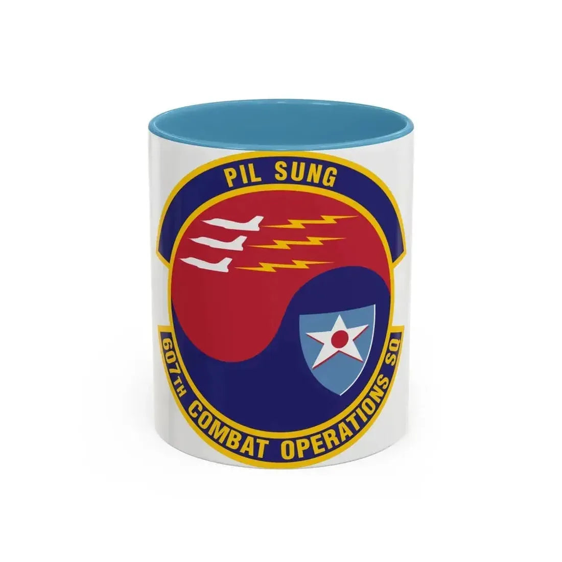 607th Combat Operations Squadron (U.S. Air Force) Accent Coffee Mug 11oz Light Blue - Go Mug Yourself