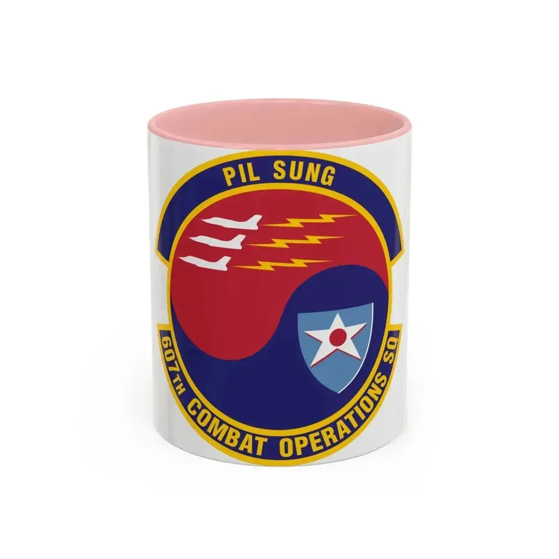 607th Combat Operations Squadron (U.S. Air Force) Accent Coffee Mug 11oz Pink - Go Mug Yourself