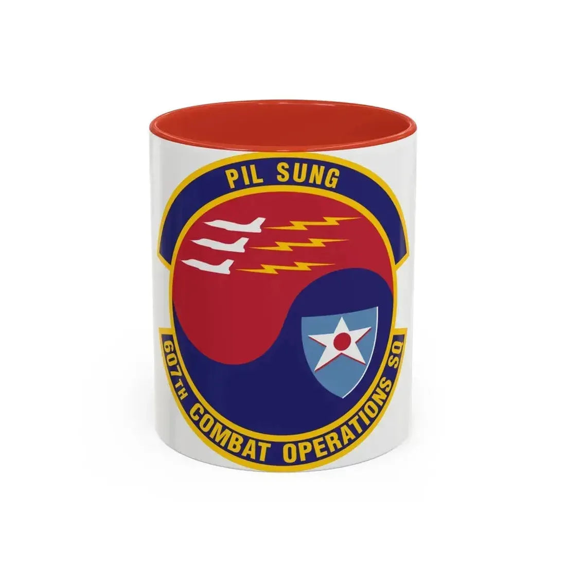 607th Combat Operations Squadron (U.S. Air Force) Accent Coffee Mug 11oz Red - Go Mug Yourself
