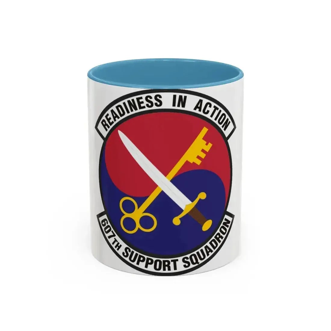 607th Support Squadron (U.S. Air Force) Accent Coffee Mug 11oz Light Blue - Go Mug Yourself