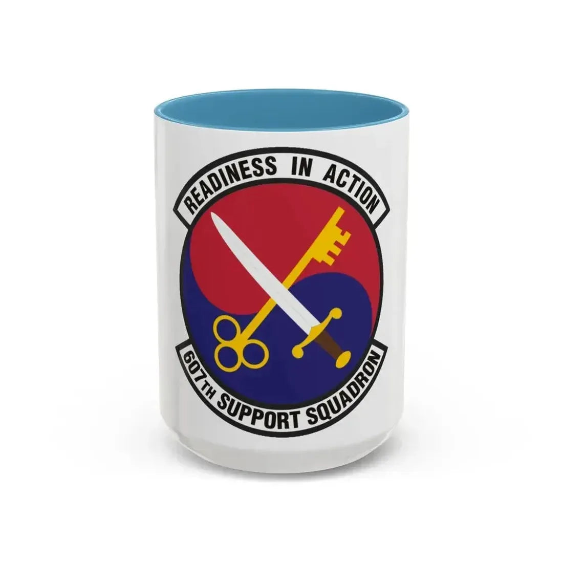 607th Support Squadron (U.S. Air Force) Accent Coffee Mug 15oz Light Blue - Go Mug Yourself