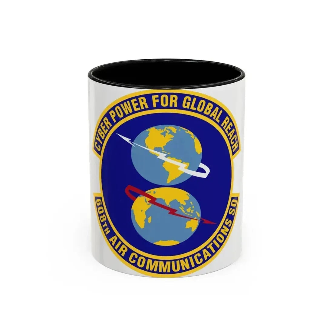 608th Air Communications Squadron (U.S. Air Force) Accent Coffee Mug 11oz Black - Go Mug Yourself