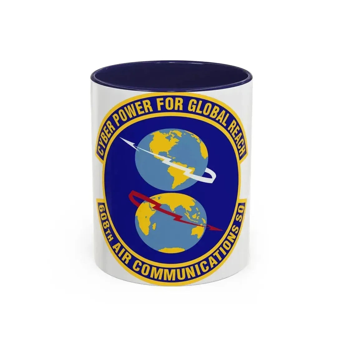 608th Air Communications Squadron (U.S. Air Force) Accent Coffee Mug 11oz Navy - Go Mug Yourself
