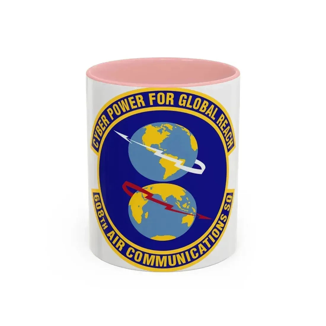 608th Air Communications Squadron (U.S. Air Force) Accent Coffee Mug 11oz Pink - Go Mug Yourself