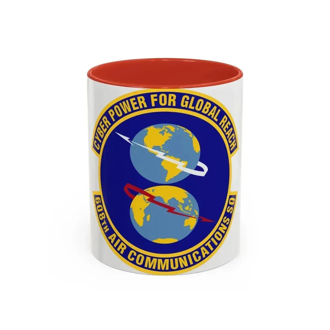 608th Air Communications Squadron (U.S. Air Force) Accent Coffee Mug 11oz Red - Go Mug Yourself